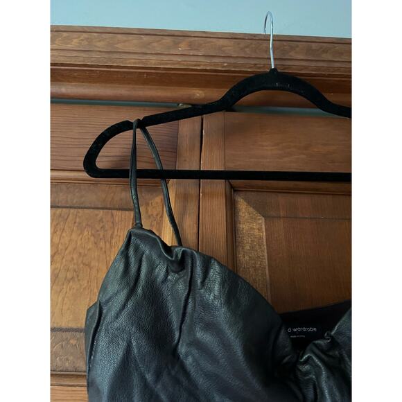 NWOT Naked Wardrobe Faux Leather Bralette Top Black Women’s Size L Vegan Chic - Picture 4 of 10